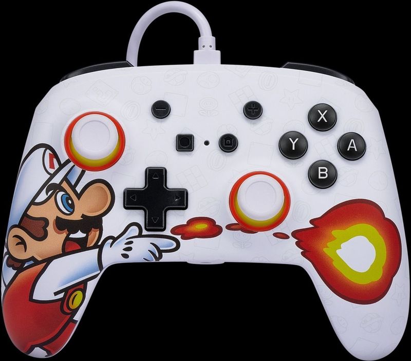 PowerA - Enhanced Wired Controller - Fireball Mario - Ergonomisch Ontwerp - 3 Meter USB-Kabel