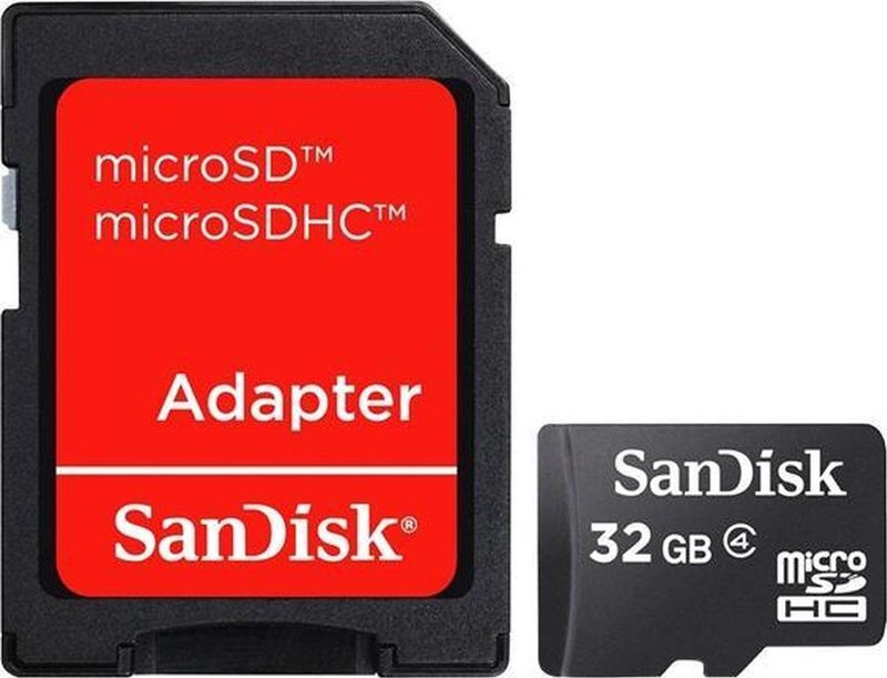 SanDisk MicroSD Kaart 32GB - Inclusief Adapter
