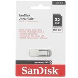 SanDisk - Ultra Flair - USB Stick - 124 GB - USB 3.0 - Zwart