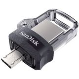 SanDisk Ultra Dual Drive M3.0 Flashdrive Voor Android-Smartphones 128 GB (USB M3.0, Intrekbaar Ontwerp, 130 MB/s Overdrachtssnelheden)