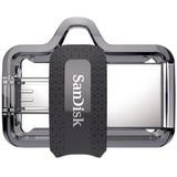 SanDisk Ultra Dual Drive M3.0 Flashdrive Voor Android-Smartphones 128 GB (USB M3.0, Intrekbaar Ontwerp, 130 MB/s Overdrachtssnelheden)