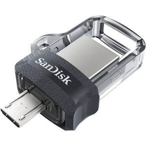 SanDisk Ultra Dual Drive M3.0 Flashdrive Voor Android-Smartphones 128 GB (USB M3.0, Intrekbaar Ontwerp, 130 MB/s Overdrachtssnelheden)