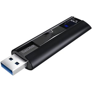 SanDisk Extreme PRO USB 3.2 Solid State-Flashdrive 256 GB (Draagbare En Betrouwbare, Leessnelheden Tot 420 MB/s, Behuizing Van Aluminium, Versleutelingssoftware) Zwart