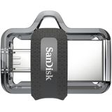 SanDisk Ultra Dual Drive m3.0 Flashdrive voor Android-smartphones 256 GB (USB m3.0, Intrekbaar ontwerp, 130 MB/s overdrachtssnelheden)