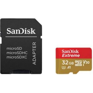 SanDisk Extreme 32 GB microSDhC Memory Card voor actiecamera's en drones met A1-app-prestaties tot 100 MB/s, klasse 10, U3, V30 - Twin Pack