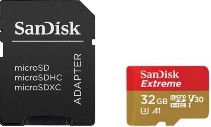 SanDisk Extreme 32 GB microSDhC Memory Card for Action Cameras and Drones with A1 App Performance up to 100 MB/s, Class 10, U3, V30 - Twin Pack