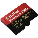 SanDisk Extreme Pro Micro SDHC 32GB - 100mb / 90mb - U3 V30 A1 - met adapter