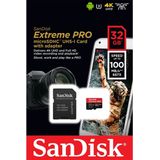 SanDisk Extreme Pro Micro SDHC - 32GB - 100MB/s - Inclusief Adapter