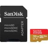 SanDisk Extreme Micro SDHC 32GB - A1 V30 U3 - Inclusief Adapter