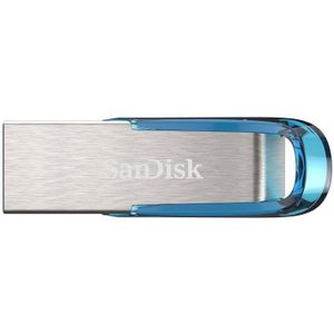 SanDisk Ultra Flair USB 3.0 Flash Drive 32 GB (Robuuste En Stijlvolle Metalen Behuizing, Wachtwoordbeveiliging, 150 MB/s Lezen) Blauw