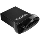 SanDisk USB 3.1 Ultra Fit 256 GB geheugenstick (voor laptops, spelconsoles en auto-audiosystemen, Plug and Stay, 130 MB/s, SecureAccess-software) zwart