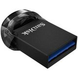 SanDisk USB 3.1 Ultra Fit 256 GB geheugenstick (voor laptops, spelconsoles en auto-audiosystemen, Plug and Stay, 130 MB/s, SecureAccess-software) zwart