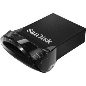 SanDisk 256GB Ultra Fit, USB 3.2, Flashdrive, (voor laptops, Tablets, Tv's, Gamconsoles, Audiogeluidssystemen, en meer, plug and stay) tot 400 MB/s, RescuePRO Deluxe, Secure Access Software