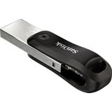 SanDisk iXpand Go Flash-Laufwerk iPhone Speicher 128 GB (iPad kompatibel, automatisches Backup, Schlüsselanhänger-Funktion, USB 3.0, iXpand App), Schwarz
