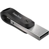 SanDisk iXpand Go Flash-Laufwerk iPhone Speicher 128 GB (iPad kompatibel, automatisches Backup, Schlüsselanhänger-Funktion, USB 3.0, iXpand App), Schwarz