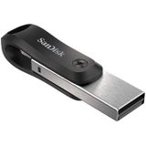 SanDisk IXpand Flashdrive Go 128 GB (USB 3.0 Poort, Wachtwoordbeveiliging, Sleutelring, Voor IPhone/IPad, PC En Mac) Zwart