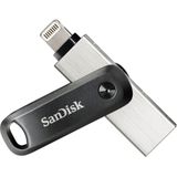 SanDisk iXpand Go Flash-Laufwerk iPhone Speicher 128 GB (iPad kompatibel, automatisches Backup, Schlüsselanhänger-Funktion, USB 3.0, iXpand App), Schwarz