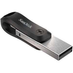 SanDisk iXpand™ Flash Drive Go USB-stick smartphone/tablet Zwart, Zilver 128 GB USB 3.2 Gen 1 (USB 3.0), Apple Lightning