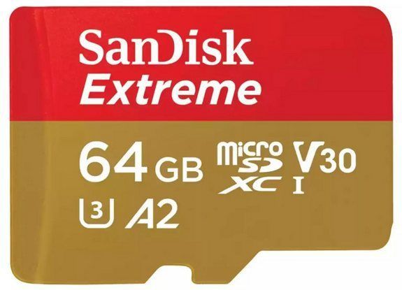 SanDisk Extreme MicroSDXC 64GB - U3 V30 A2 - 160MB/s - Met Adapter