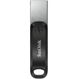 SanDisk Ixpand Flashdrive Go 256 GB (USB 3.0 Poort, Wachtwoordbeveiliging, Sleutelring, Voor IPhone/IPad, PC En Mac) Zwart