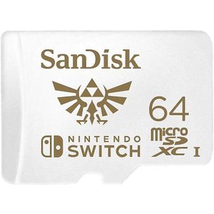 SanDisk MicroSDXC-Kaart Voor Nintendo Switch 64 GB (V30, U3, C10, A1, Leessnelheden Tot 100 MB/s, Van Meerdere Games)