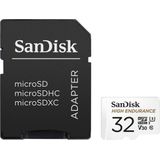 SanDisk High Endurance microSDHC Speicherkarte 32 GB + Adapter (Für Dash-Cams und private Überwachungskameras, 100 MB/s Lesen, V30 für Full-HD und 4K-Videos)