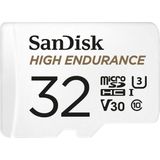 SanDisk High Endurance microSDHC Speicherkarte 32 GB + Adapter (Für Dash-Cams und private Überwachungskameras, 100 MB/s Lesen, V30 für Full-HD und 4K-Videos)