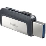 SanDisk SDDDC3-128G-G46, Ultra go dubbele poort usb flash drive voor usb type-C apparaten, 128 GB, zwart