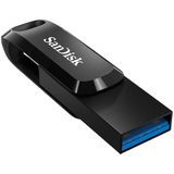 SanDisk SDDDC3-128G-G46, Ultra go dubbele poort usb flash drive voor usb type-C apparaten, 128 GB, zwart