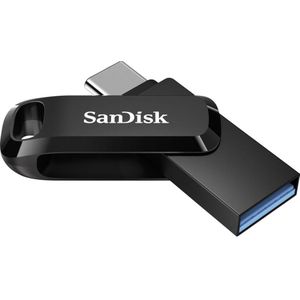 SanDisk Ultra Dual Drive Go (256 GB, USB C, USB A), USB-stick, Zwart