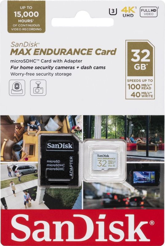 SanDisk Max Endurance MicroSDHC - 32GB - UHS-I Class 10