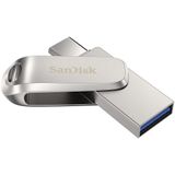 SanDisk Ultra Dual Drive Luxe USB Type-C-Flashdrive 64 GB (USB 3.1 Gen 1, Leessnelheden Tot 150 MB/s, Wachtwoordbeveiliging, Automatische Back-Up)