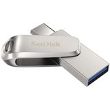 SanDisk Ultra Dual Drive Luxe USB Type-C-Flashdrive 128 GB (USB 3.1 Gen 1, Leessnelheden Tot 150 MB/s, Wachtwoordbeveiliging, Automatische Back-Up)