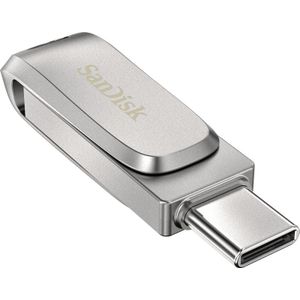 SanDisk Ultra Dual Drive Luxe USB Type-C-Flashdrive 128 GB (USB 3.1 Gen 1, Leessnelheden Tot 150 MB/s, Wachtwoordbeveiliging, Automatische Back-Up)