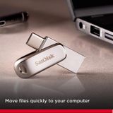 SanDisk Ultra Dual Drive Luxe USB Type-C-Flashdrive 1 TB (USB 3.1 Gen 1, Leessnelheden Tot 150 MB/s, Wachtwoordbeveiliging, Automatische Back-Up)