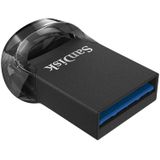 SanDisk Ultra Fit USB-stick, 512 GB, USB 3.1, snelheid tot 130 MB/s, traditioneel, zwart, 512 GB