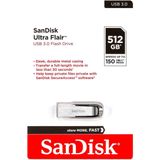 SanDisk - Cruzer Ultra Flair - USB-stick - Zilver - 512 GB - USB 3.0
