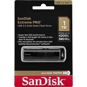 SanDisk Extreme PRO 1 TB: USB 3.2 SSD-stick met leessnelheden tot 420 MB/s en schrijfsnelheden tot 380 MB/s