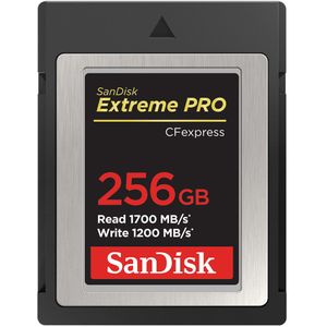 SanDisk Extreme PRO CFexpress Compactflash kaart type B, 256 GB, tot 1.700 MB/s, video's in 4K RAW