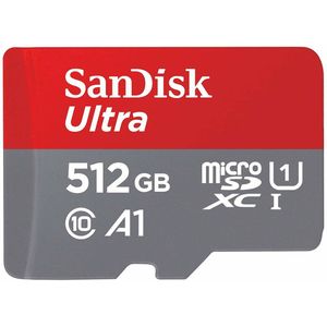 SanDisk - Ultra - Micro SDXC - 512 GB - Geheugenkaart - Grijs - Rood