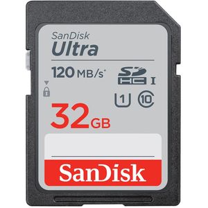 SanDisk SDSDUN4-032G-GN6IM, Ultra 32 GB SDHC-kaart, tot 120 MB/s, klasse 10, UHS-I, V10, 3 verpakkingen, zwart