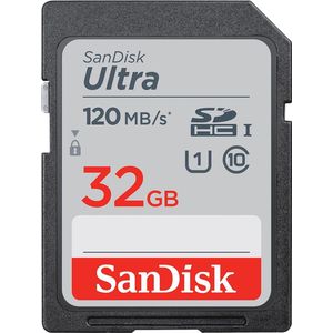 SanDisk Ultra 32GB SDHC Memory Card, Up to 120 MB/s, Class 10, UHS-I, V10, 3 packs