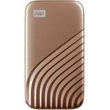 WD My Passport SSD 1 TB mobiele SSD-opslag (NVMe-technologie, tot 1050 MB/s lezen en 1000 MB/ schrijven, USB 3.2 Gen 2, 5 jaar beperkte garantie) Goud - werkt met PC, Xbox en Playstation