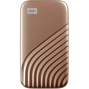 WD My Passport SSD 1 TB mobiele SSD-opslag (NVMe-technologie, tot 1050 MB/s lezen en 1000 MB/ schrijven, USB 3.2 Gen 2, 5 jaar beperkte garantie) Goud - werkt met PC, Xbox en Playstation