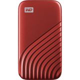 Western Digital, 619659184599, WD My Passport SSD 2TB - externe SSD harde schijf met NVMe-technologie, USB-C leessnelheid, tot 1050 MB/s leessnelheid en tot 1000 MB/s schrijfsnelheden, rood