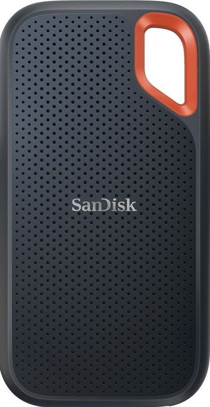 SanDisk Extreme Portable SSD 2 TB (tragbare NVMe SSD, USB-C, bis zu 1.050 MB/s Lesegeschwindigkeit und 1.000 MB/s Schreibgeschwindigkeit, wasser- und staubbeständig) Schwarz