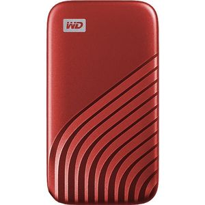 WD My Passport SSD 500GB - externe SSD harde schijf met NVMe-technologie, USB-C leessnelheid tot 1050 MB/s en schrijfsnelheden tot 1000 MB/s - rood