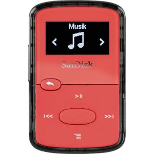 SanDisk Clip JAM Nieuw (8 GB), MP3-speler + draagbare audioapparatuur, Rood