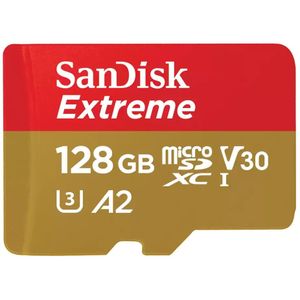 SanDisk 128 GB Extreme microSDXC-kaart voor mobiele gaming, tot 190 MB/s, met A2 App Performance, UHS-I, klasse 10, U3, V30