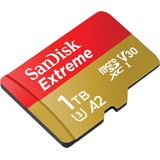SanDisk Extreme MicroSDXC 1TB - 190/130 mb/s - A2 - V30 - SDA - Rescue Pro DL 1Y - Inclusief SD Adapter